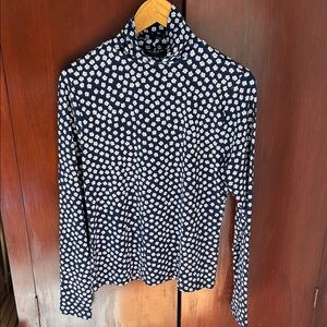 J. Crew Navy and White Floral Blouse